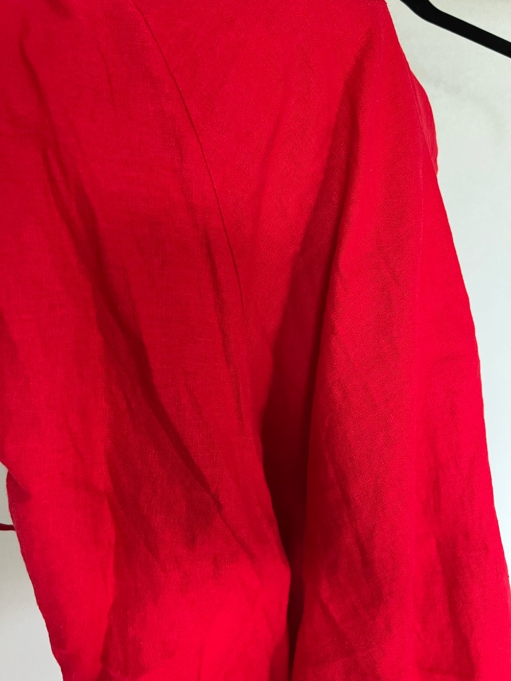 Old Navy Red Spaghetti Strap Linen Blend Mini Dress with Front Tie - Picture 5 of 5